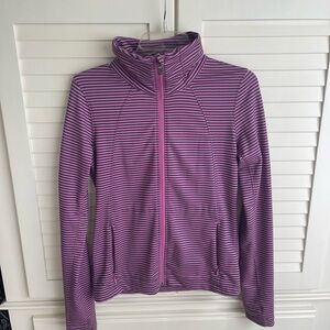 Lole Women’s Pink Space Dye Striped Athletic Zip Up Jacket